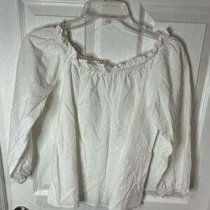 White Ruffled Women's Top